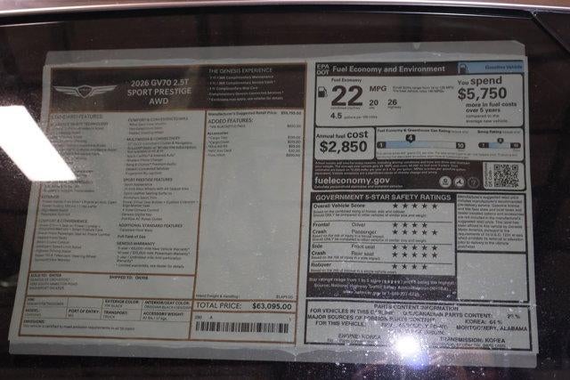 2026 Genesis GV70 2.5T SPORT PRESTIGE AWD