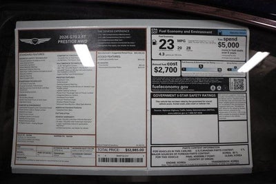 2026 Genesis G70 2.5T Prestige