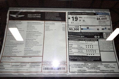 2026 Genesis GV80 3.5T PRESTIGE AWD