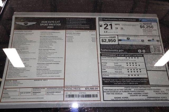 2026 Genesis GV70 3.5T SPORT PRESTIGE AWD