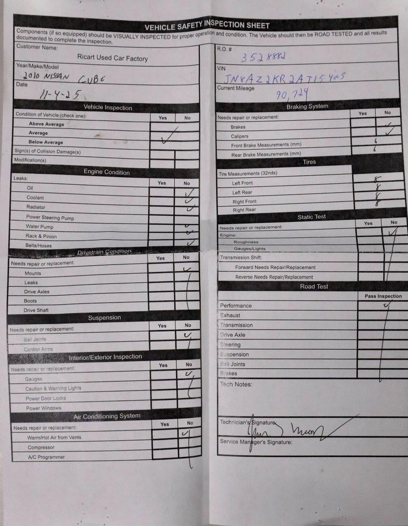 2010 Nissan cube 1.8 S