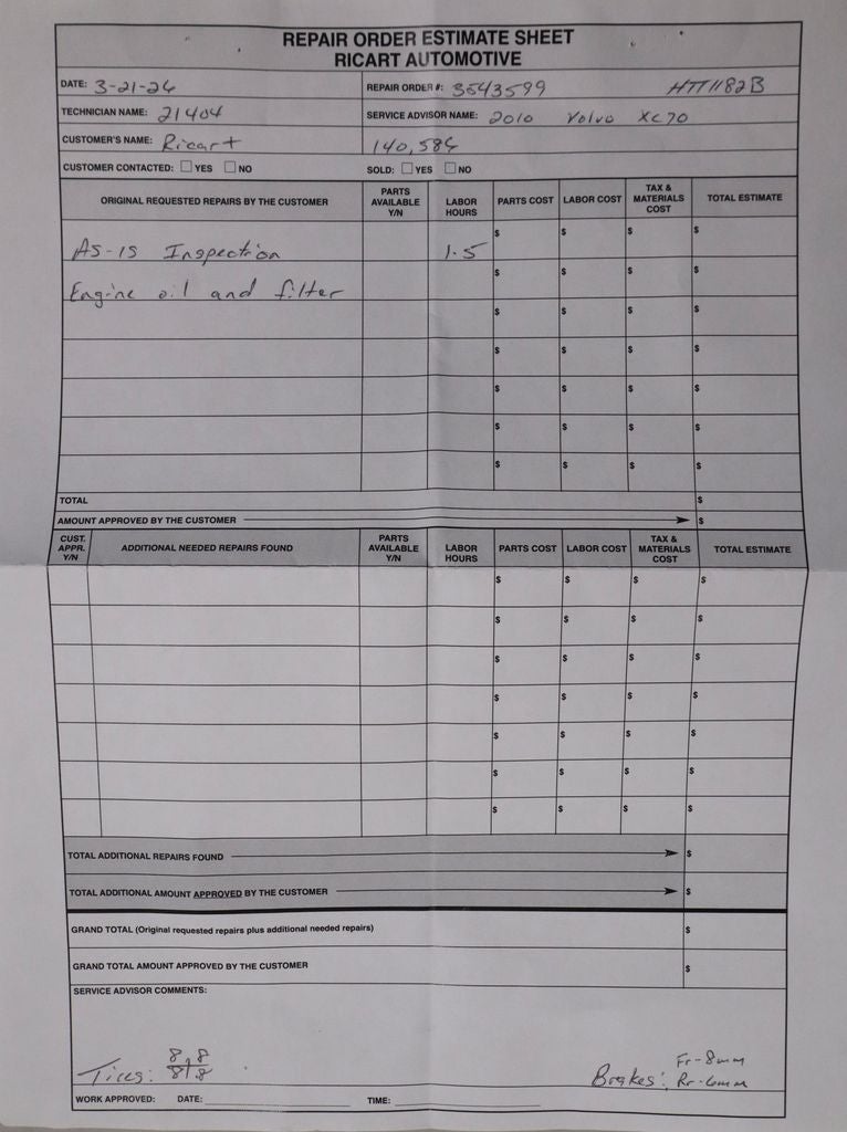 2010 Volvo XC70 3.2L