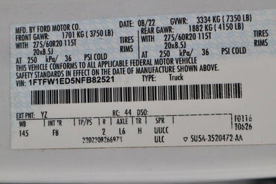 2022 Ford F-150 XLT 4WD SuperCrew 5.5' Box