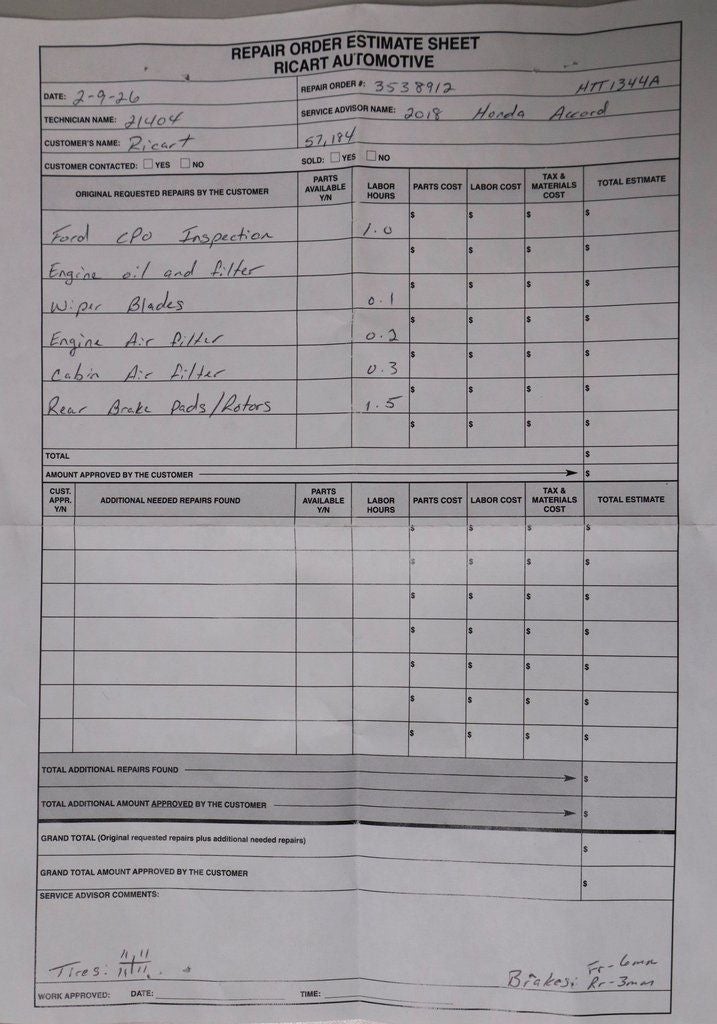 2018 Honda Accord Sedan EX-L 2.0T Automatic