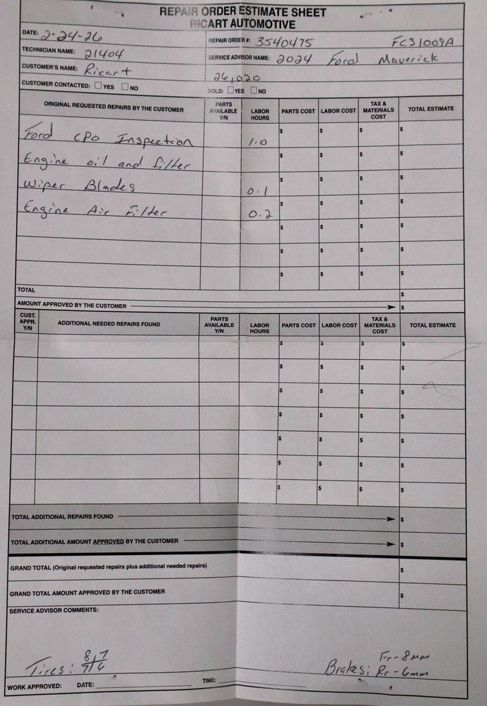 2024 Ford Maverick XL AWD SuperCrew