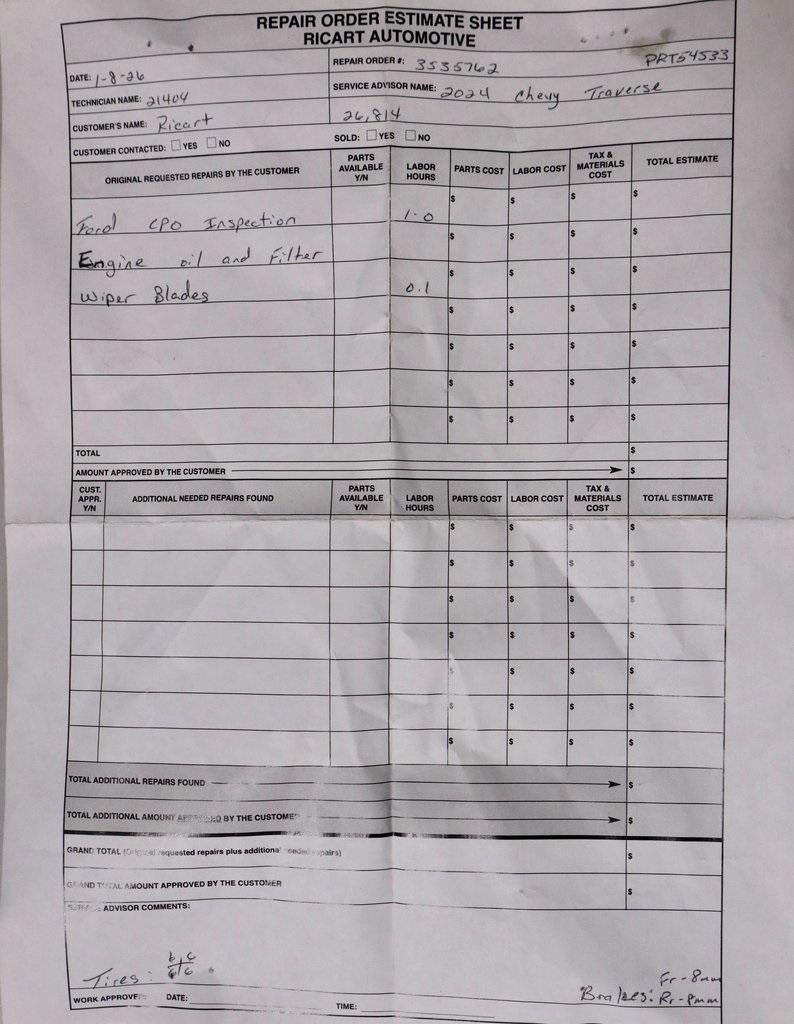 2024 Chevrolet Traverse RS
