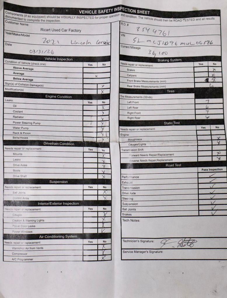 2021 Lincoln Corsair Standard