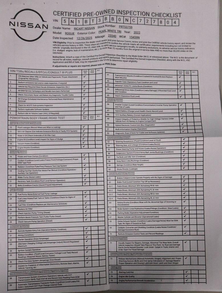 2022 Nissan Rogue SV