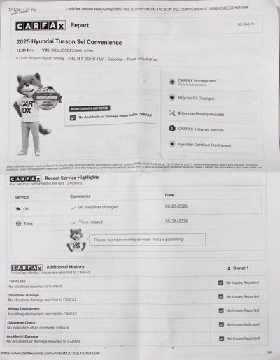 2025 Hyundai TUCSON SEL Convenience