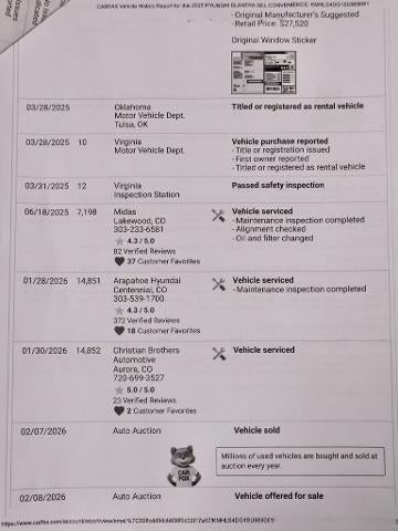 2025 Hyundai ELANTRA SEL Convenience